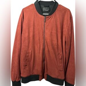 ZARA MAN Red Velvet Bomber Jacket Mens size L
